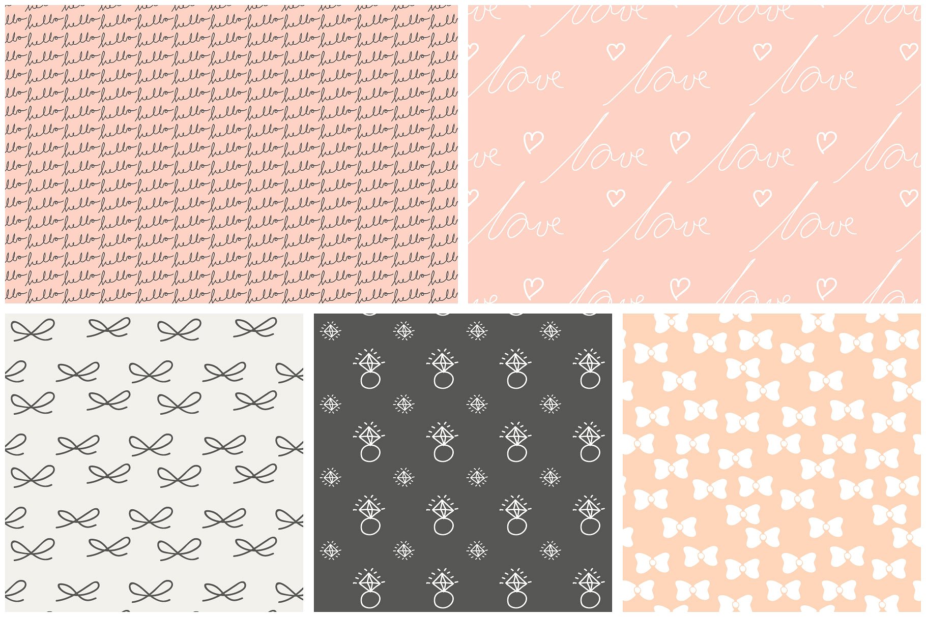 可爱的手绘图案纹理 Cute Hand-Drawn Patterns插图(2)