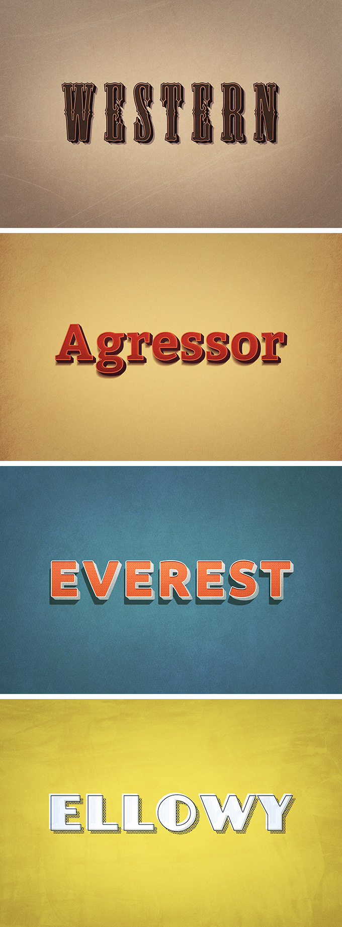 古典优雅的复古风格文字效果 Retro Style Text Effects插图