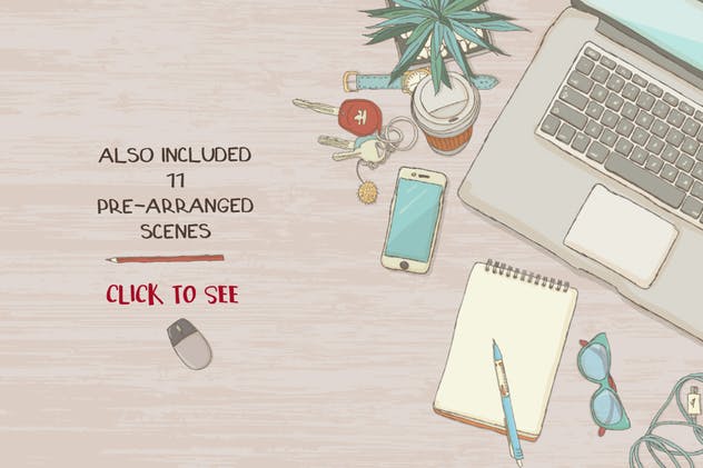 手绘插画风格场景设计素材包 Illustrated Scene Creator插图(8)