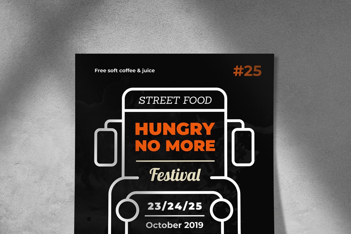 美式快餐卡车推广海报传单设计模板 Food Truck Flyer插图(2)