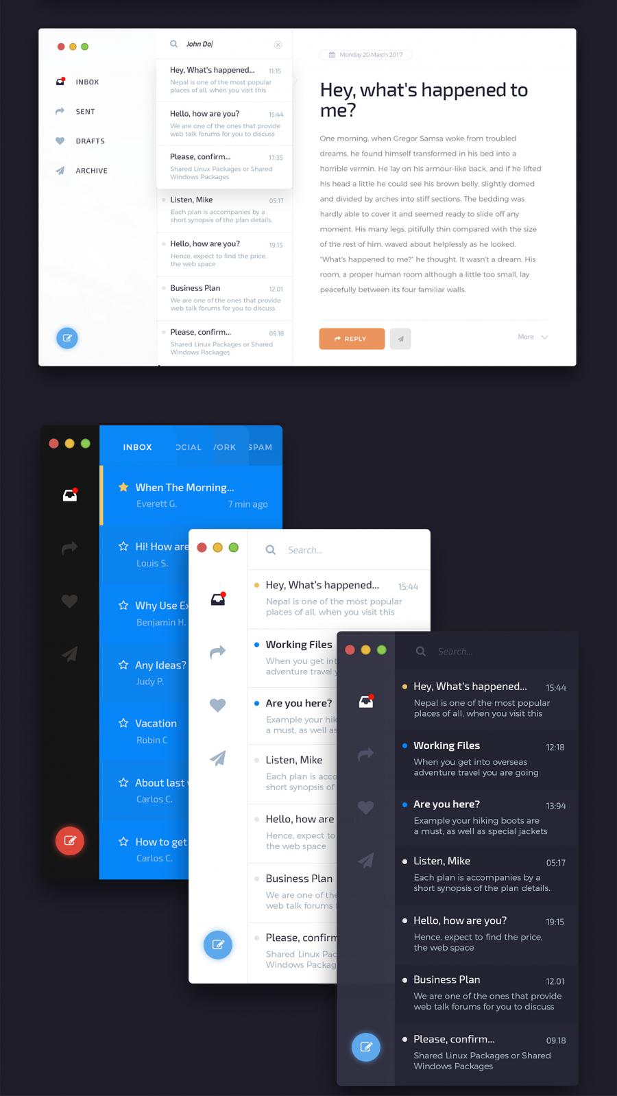 一套支持多种设备分辨率的邮件UI KITS下载[PSD,Sketch]插图(11)