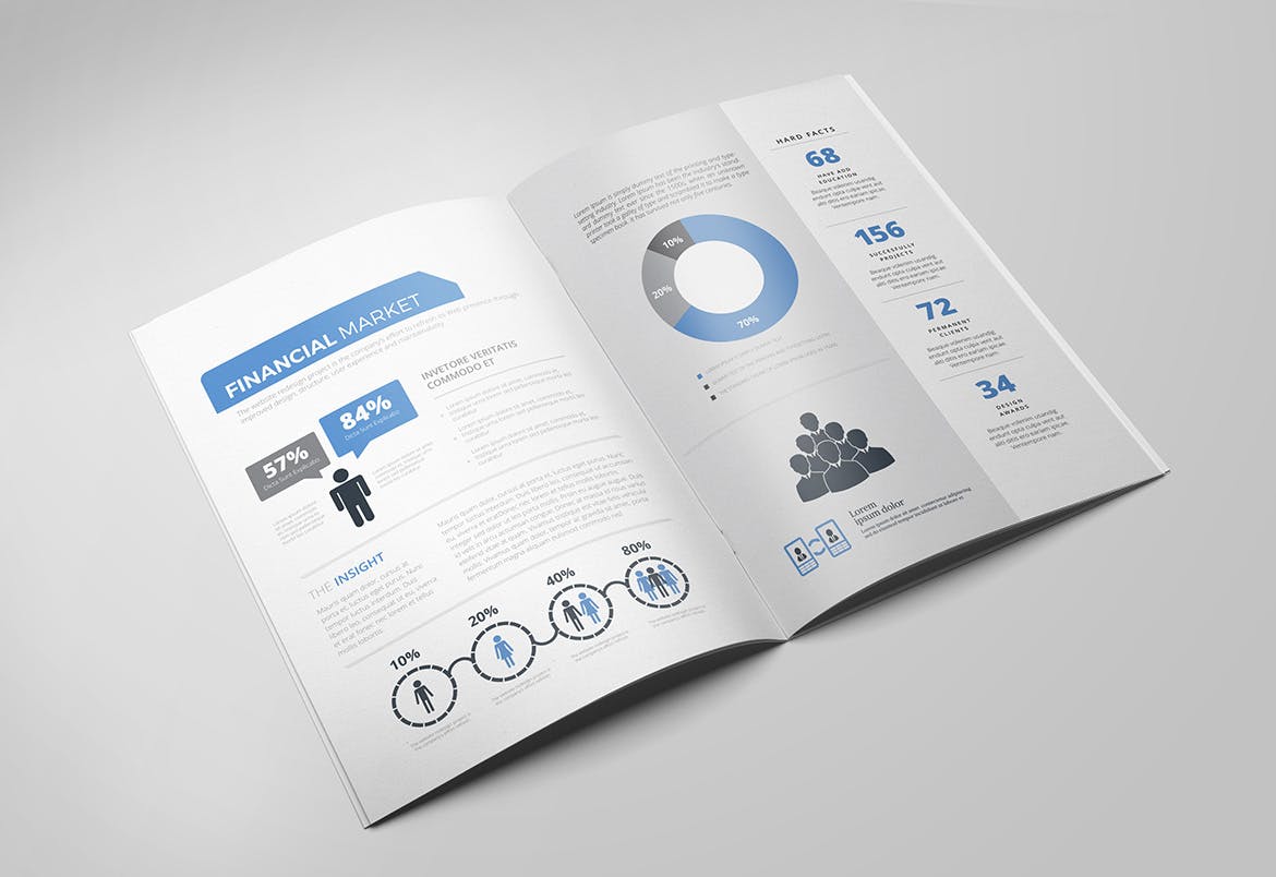 时尚简洁公司简介企业形象手册画册楼书杂志设计模板（indd）插图(3)