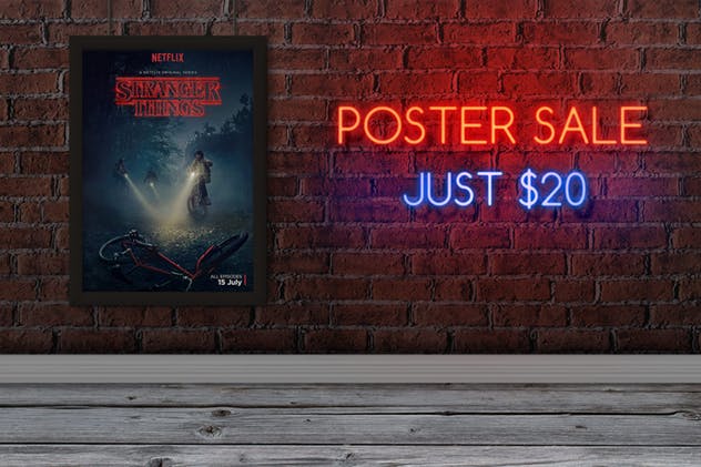 实体墙背景海报艺术作品展示样机模板 Just Frames – Prints Mockups插图(4)