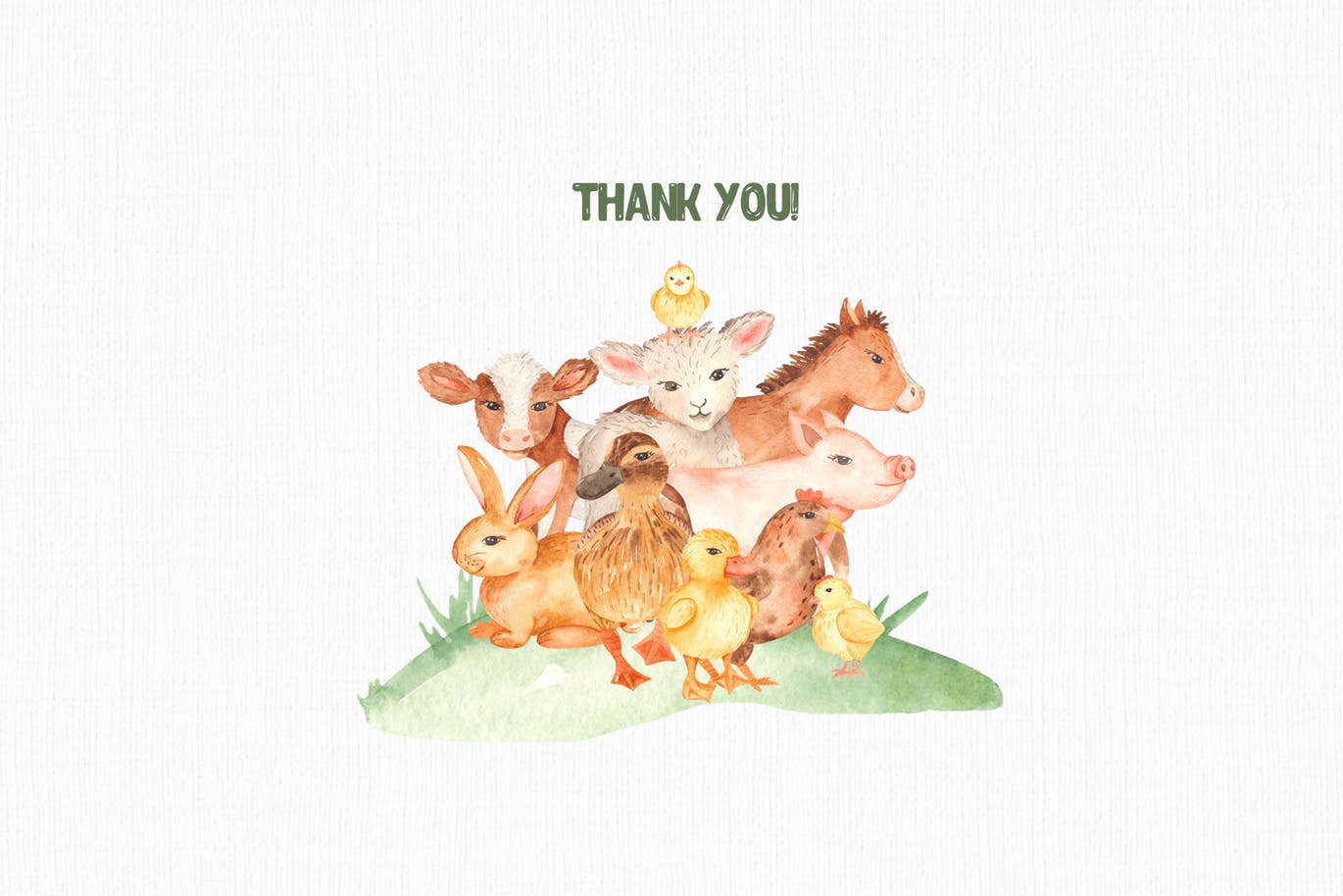 可爱农场动物水彩剪贴画素材包 Watercolor cute farm animals. Collection clipart插图(8)