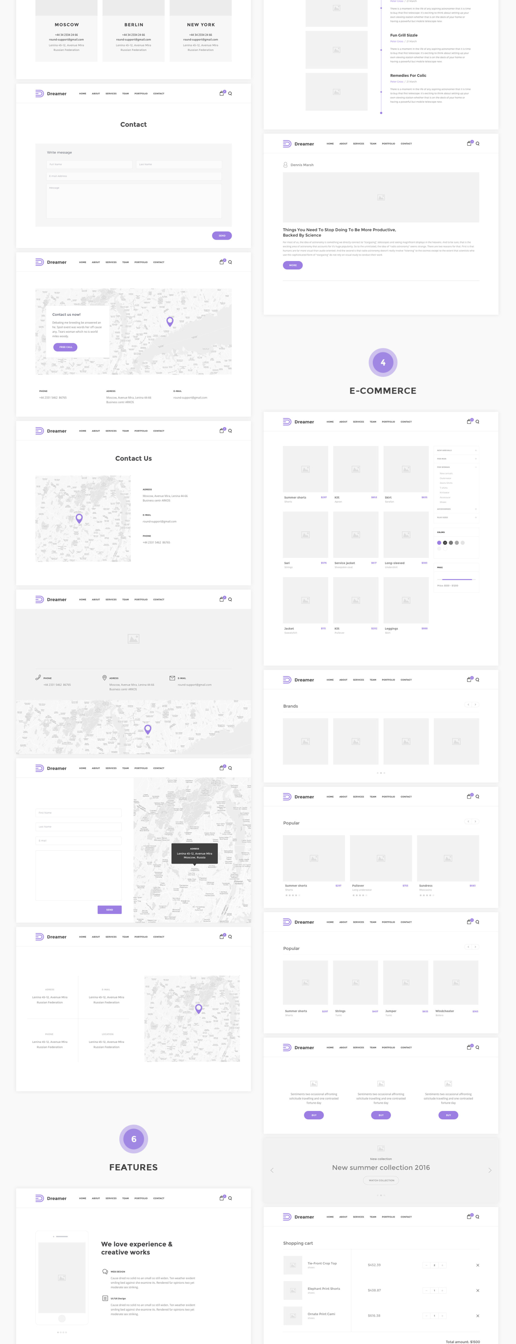 极致的造梦者 Sketch 线框图套件 Dreamer Wireframe Kit（150+元素 & 11大分类）插图(1)
