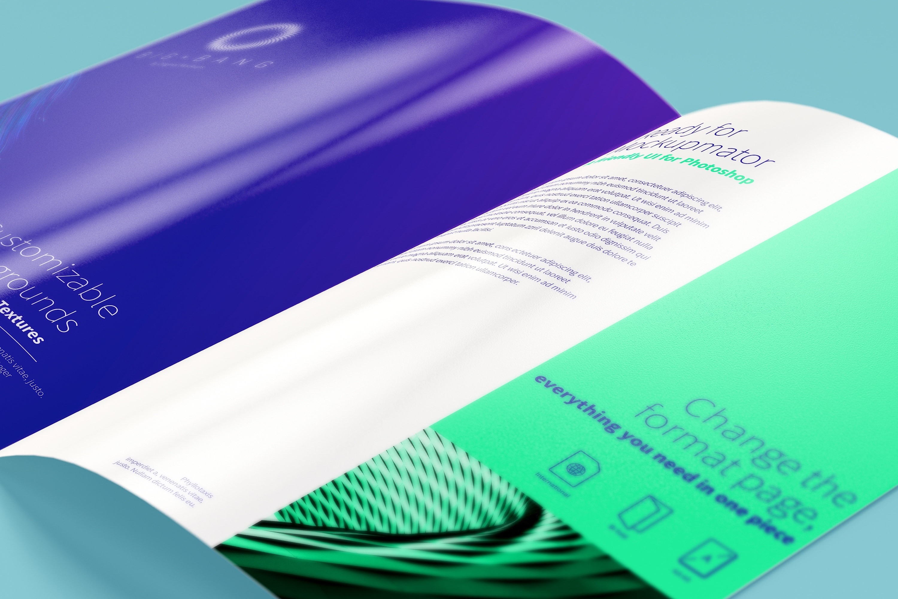 A3双折页设计传单设计效果图样机05 A3 Bi Fold Brochure Mockup 05插图(4)