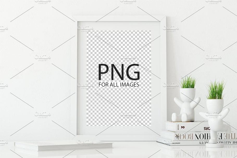 白色格调现代相框样机模板 Frames Mockup – PACK (White)插图(3)