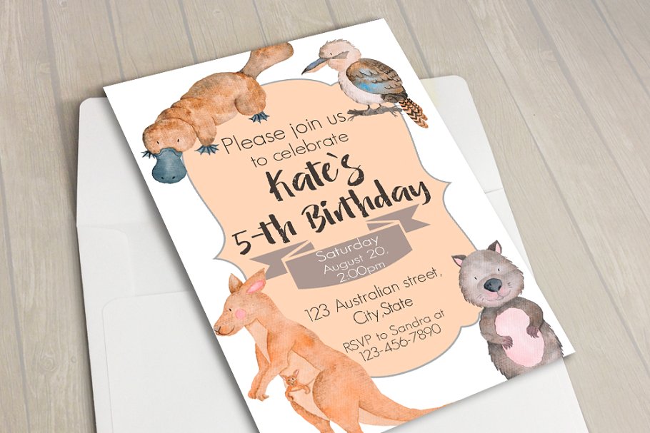 澳大利亚动物水彩剪贴画合集 Australian Watercolor Animals Set插图(2)