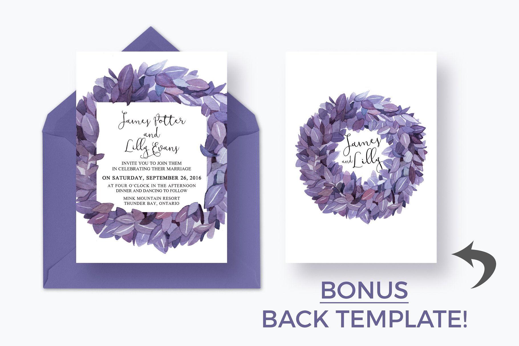 神话羽毛婚礼水彩设计套件 Mythical Feathers Wedding Suite插图(2)