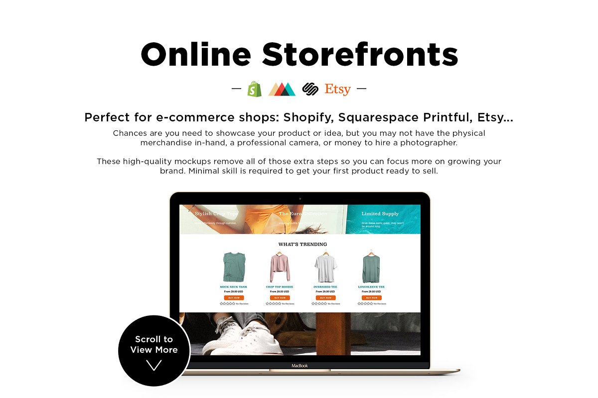 时尚卷边袖口肌肉T恤服装样机插图(1)