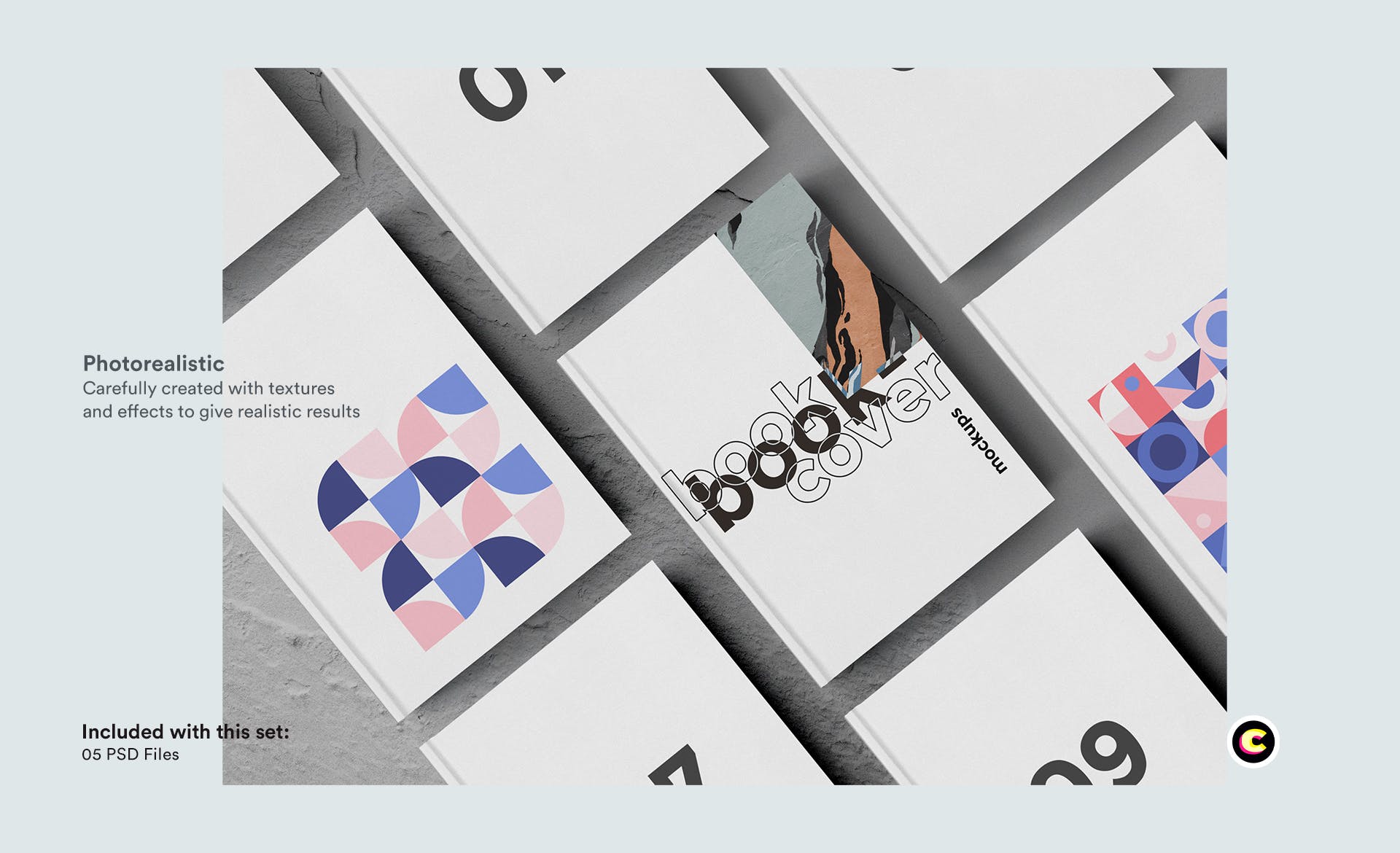 高端图书封面艺术设计图样机素材库精选模板 Book Cover Mockup set插图(2)