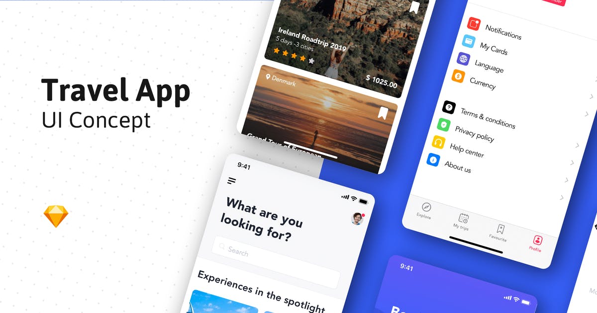 旅游指南APP应用UI设计套件 Travel Guide App UI design Concept插图