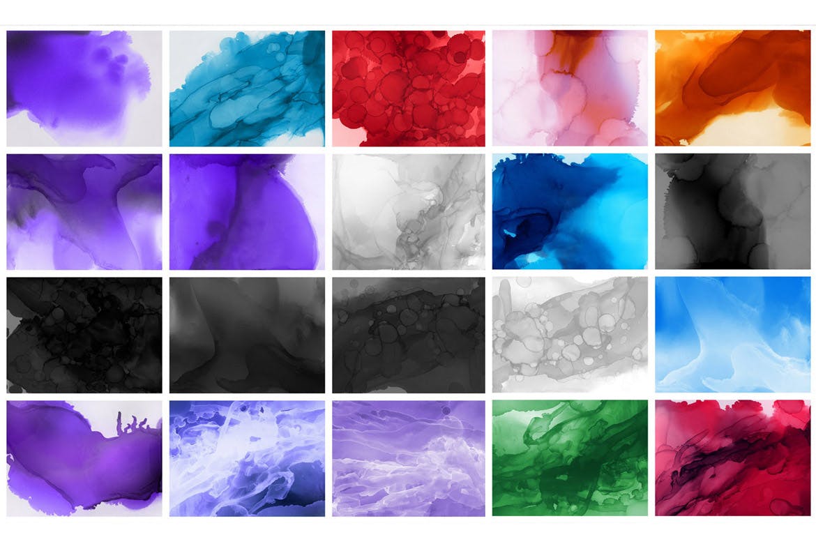 20款水彩墨水图案高清背景素材 Ephemeral Ink Backgrounds插图(1)