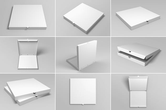 披萨外带包装纸盒样机 Pizza Box Mockup插图(1)