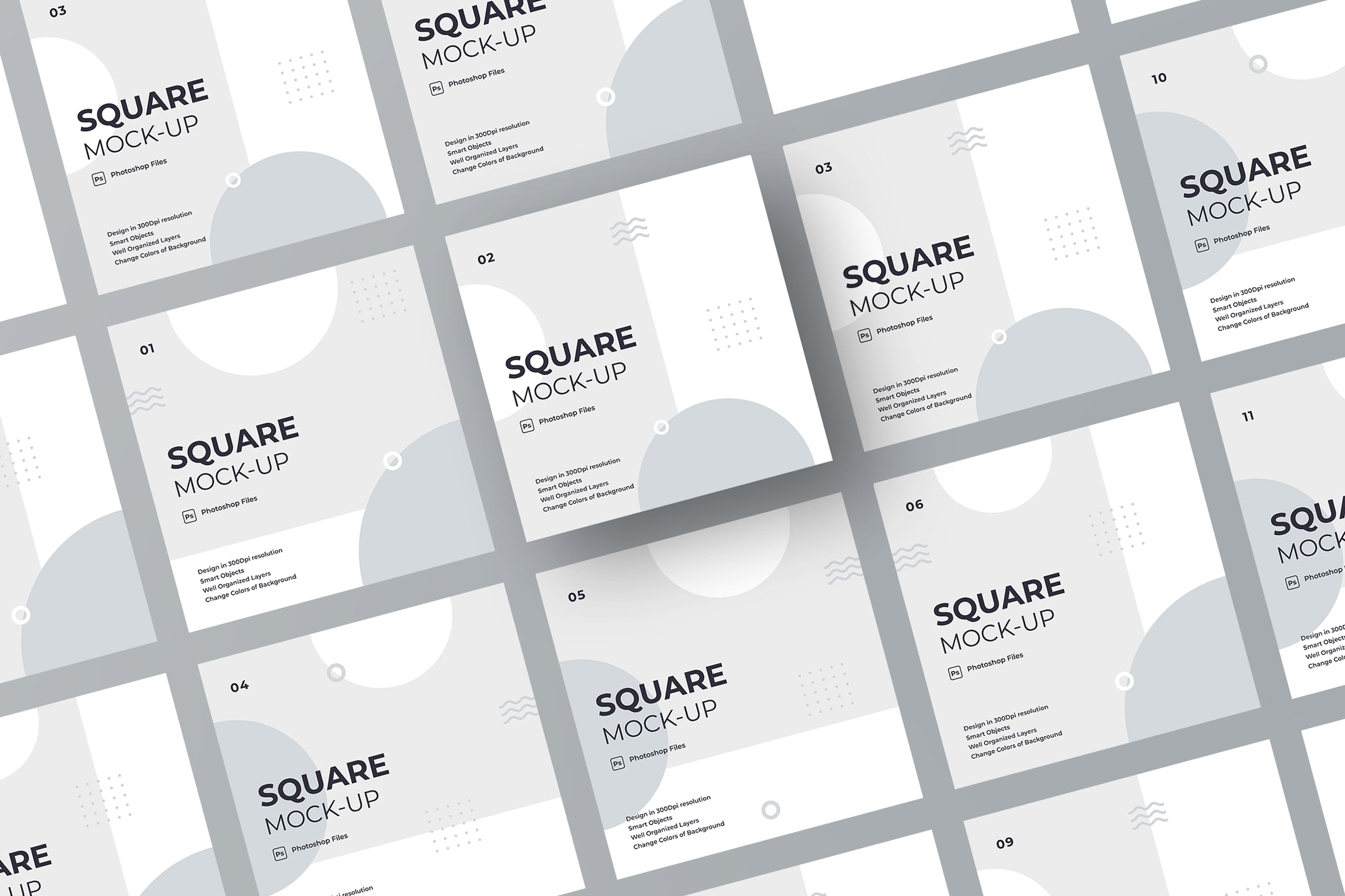 方形卡片设计效果图样机模板v3 ADL – SQUARE MOCK-UP.03插图
