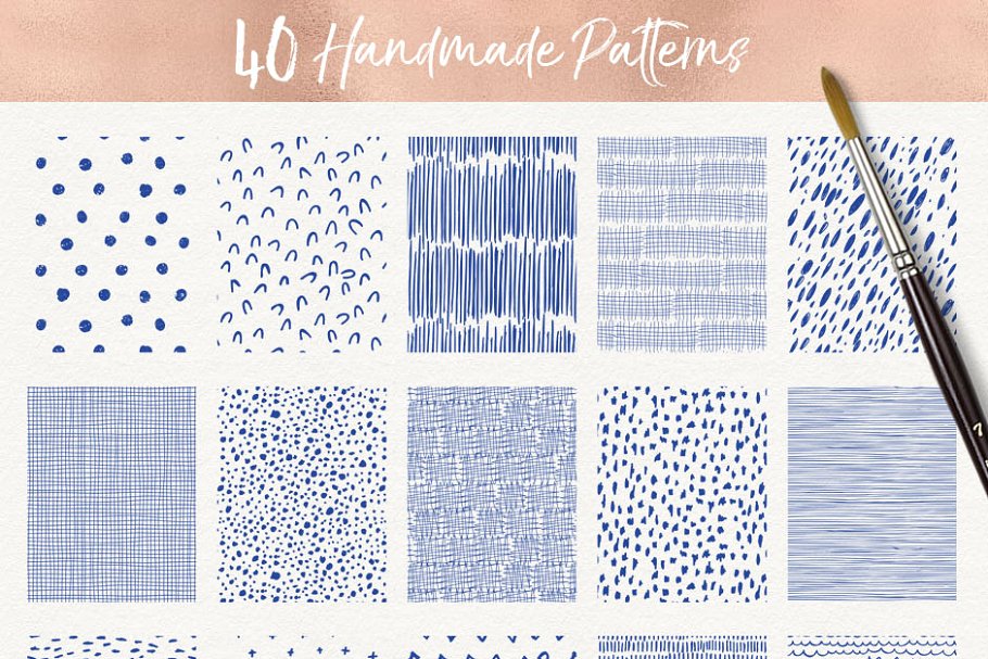 平面设计师必藏：巨量手绘图案纹理&图层样式 Mega Bundle Patterns and Textures [3.7GB]插图(2)