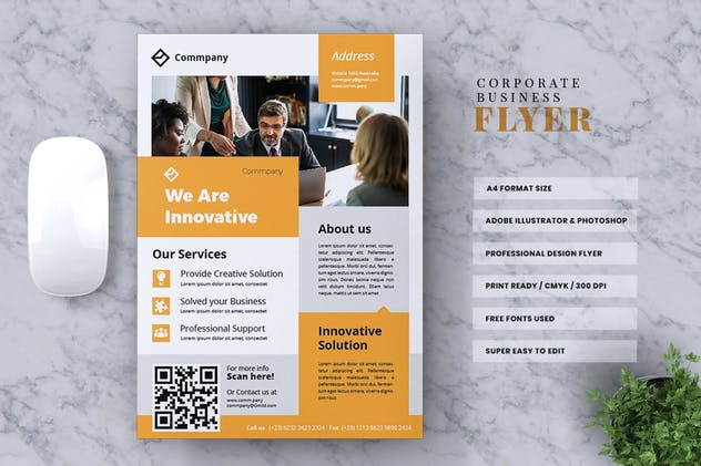 企业介绍/公司业务宣传传单模板V13 Corporate Business Flyer Vol. 13插图(1)