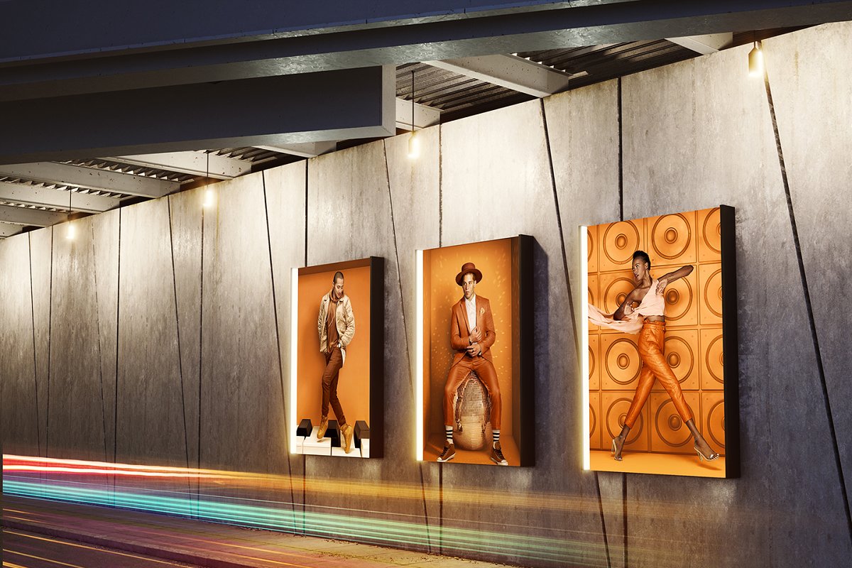 城市桥底灯光广告牌Mockup插图(6)