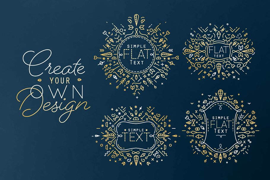 复古风格的平面设计装饰元素 Flat Design Elements插图(2)