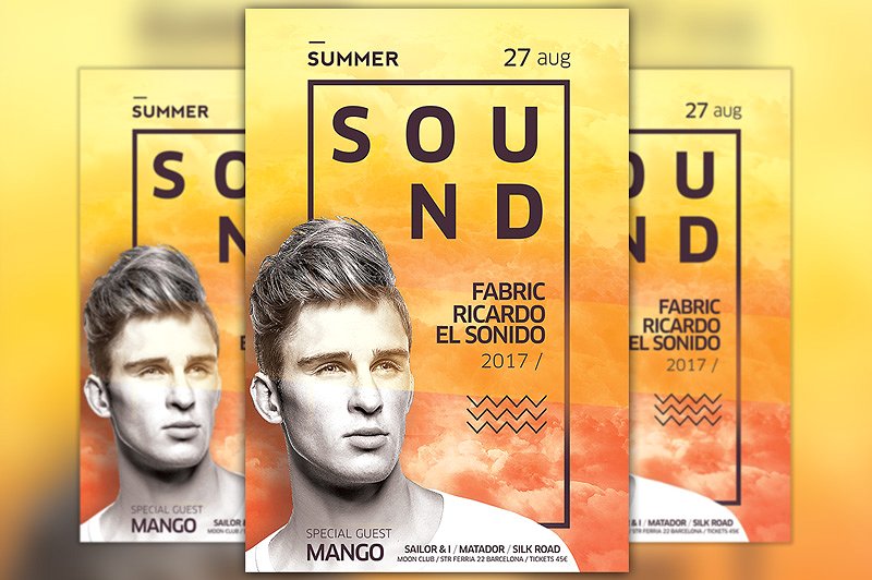 电子摇滚DJ活动派对传单模板  Electro DJ Flyer Template插图