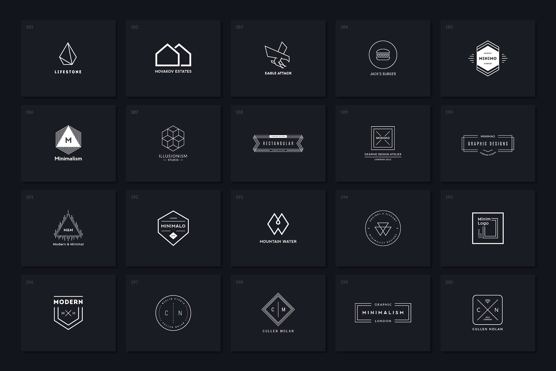 40款多用途的极简标志Logo模板V.5 40 Minimalist Logos Vol. 5插图(2)