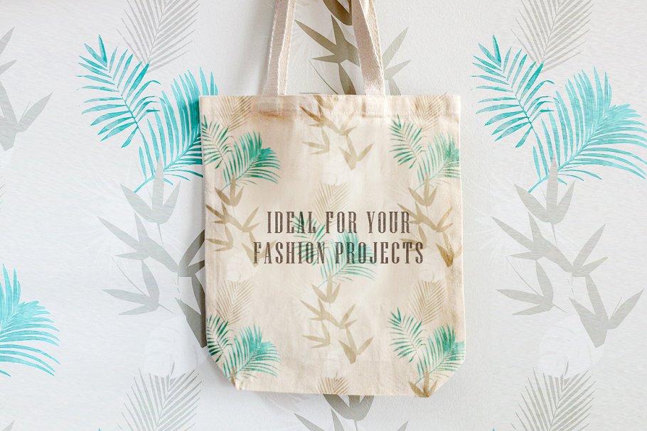 浪漫热带植物水彩图案纹理收藏 Tropical Romance Collection插图(1)