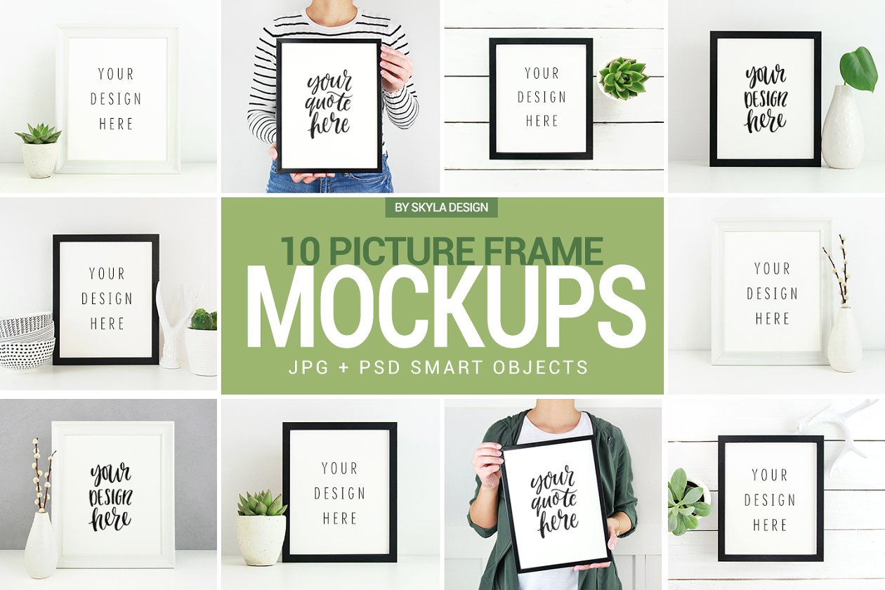 相框和海报展示样机 Picture frame & Poster mockup photos插图