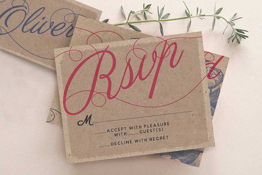 乡村气息婚礼邀请函设计套装 Rustic Wedding Invitation Suite插图(2)