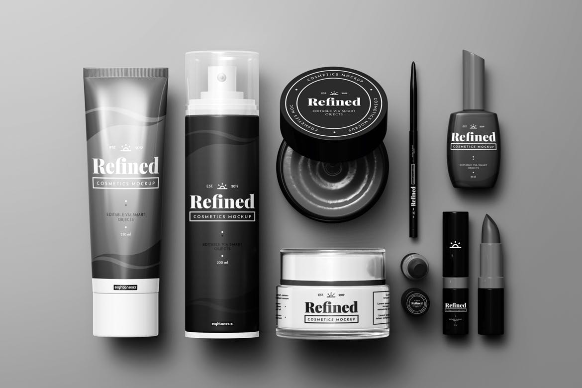 化妆品套装外包装设计样机模板 Cosmetic Pack Mock-Up Template插图(3)