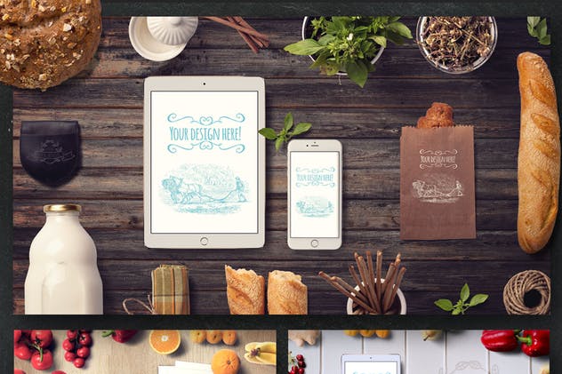 有机食品样机及巨无霸Hero场景模板 Organic Food Mockup & Hero Images Scene Generator插图(4)