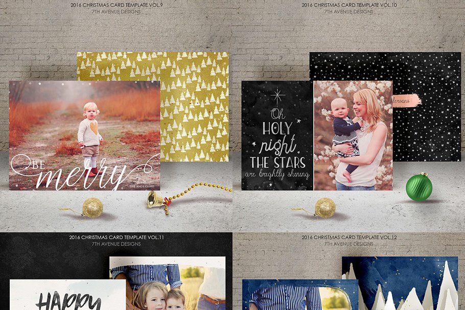 圣诞贺卡模板超级合集 Christmas Cards Templates Collection插图(3)