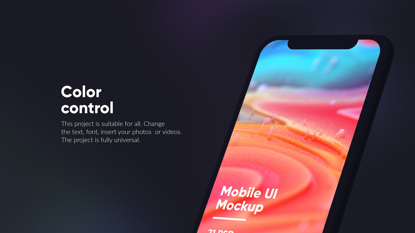 黑色iPhone手机UI界面设计效果图等距网格样机模板 Dark iPhone Mockup插图(13)