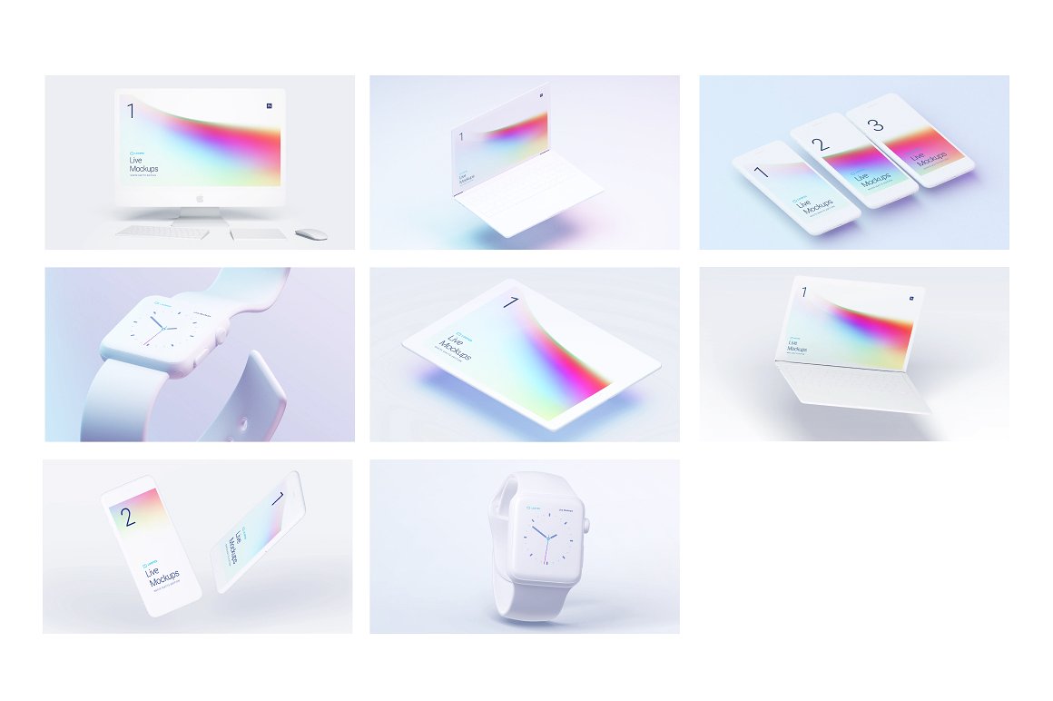 Apple设备动态样机合集[白色版本] Looped Animated Mockups | White插图(5)