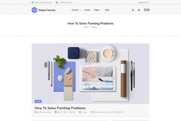 在线学习系统官网设计PSD模板 Adept Courses – Learning Management System PSD Kit插图(6)