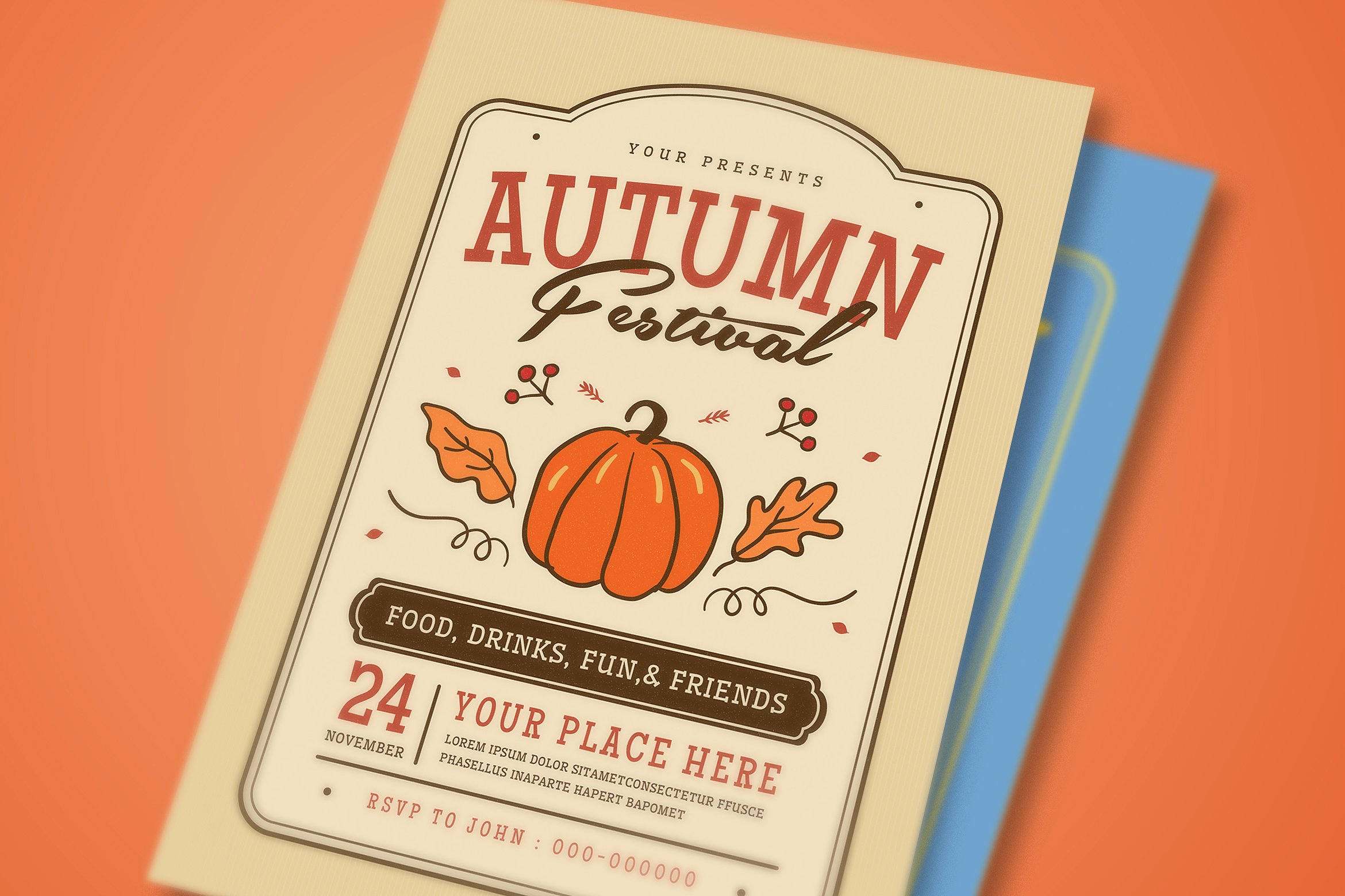 秋季节日聚会宣传单设计模板 Fall Festival Flyer插图(3)