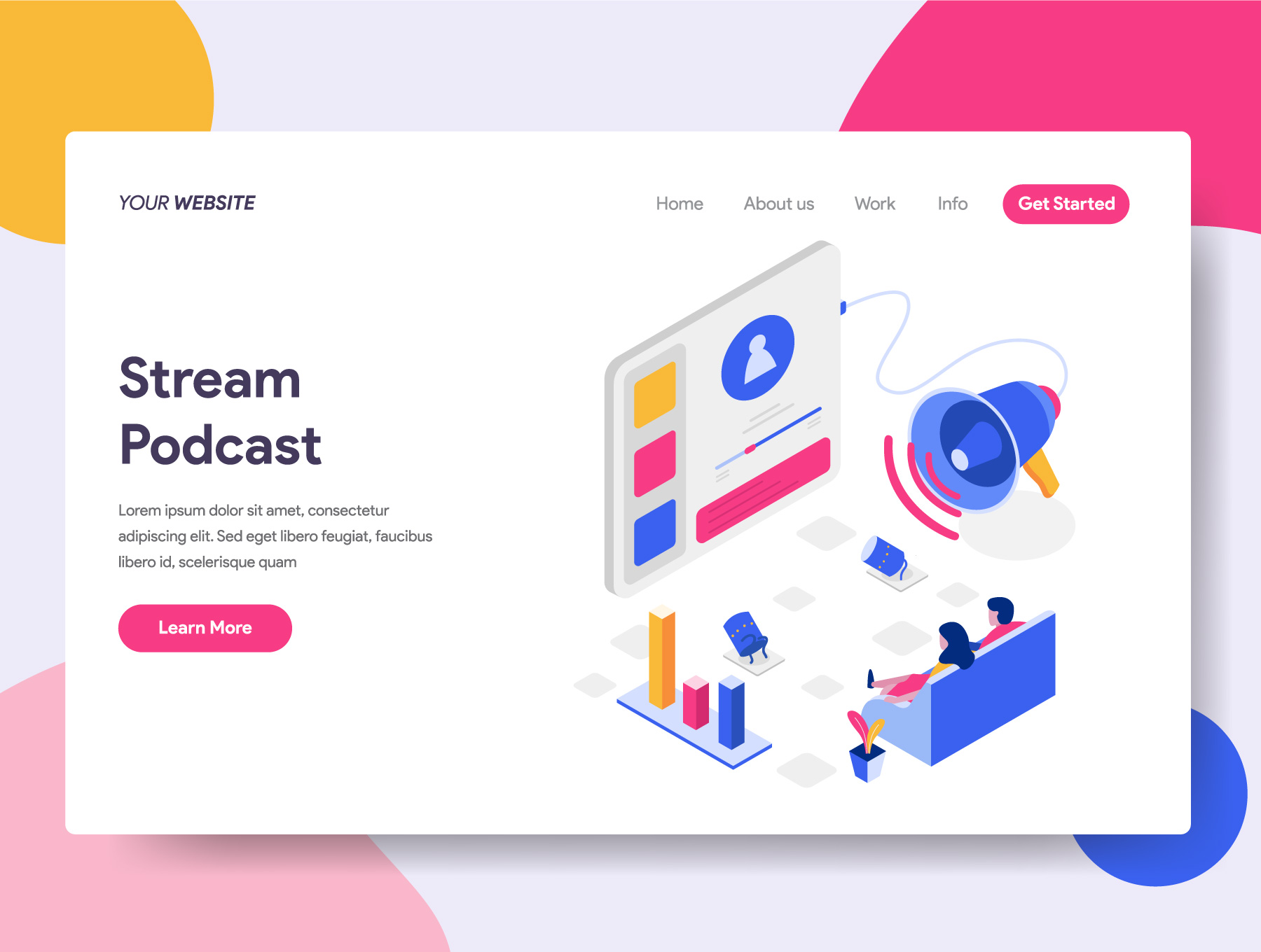 素材库下午茶：2.5D互联网概念社交元素Ai插画下载插图(3)