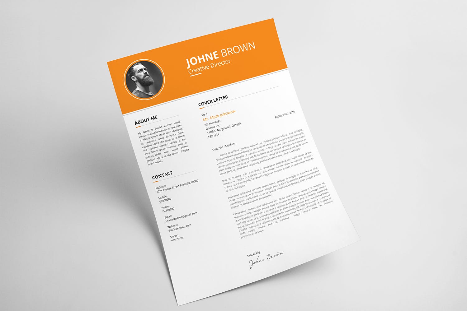 创意总监工作履历表设计模板 CV Resume插图(2)