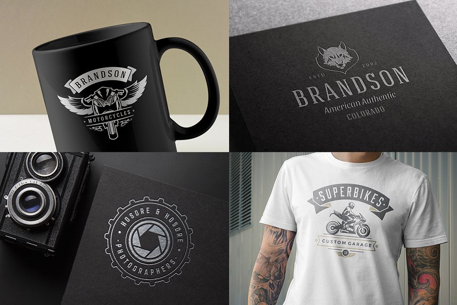 1000+复古风格Logo&徽章模板 1000 Logos and Badges Bundle插图(8)