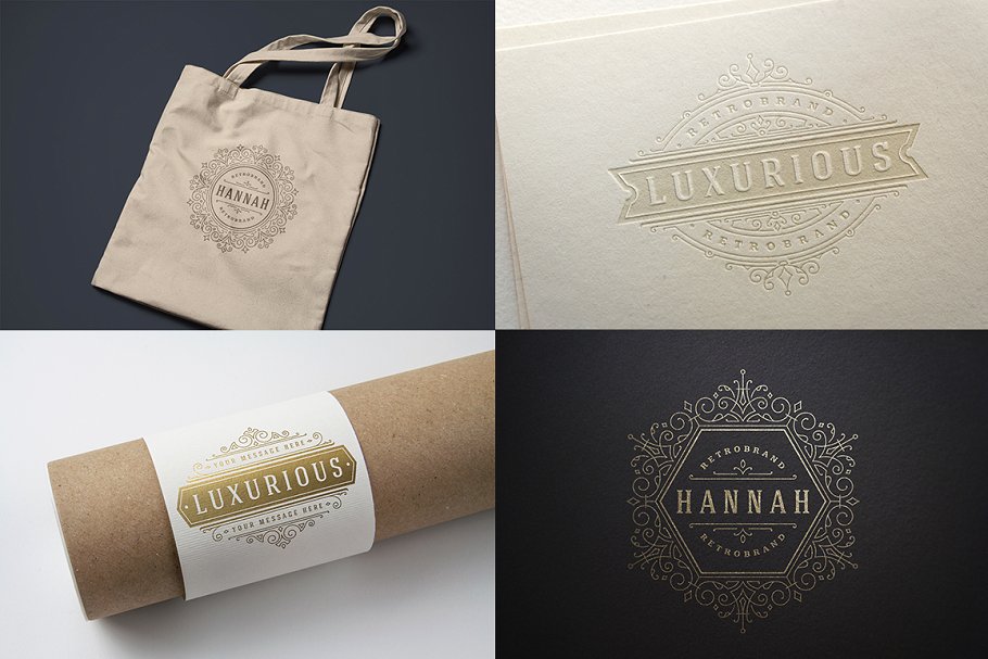 50款奢侈品品牌Logo设计模板 50 ornaments logos & monograms插图(10)