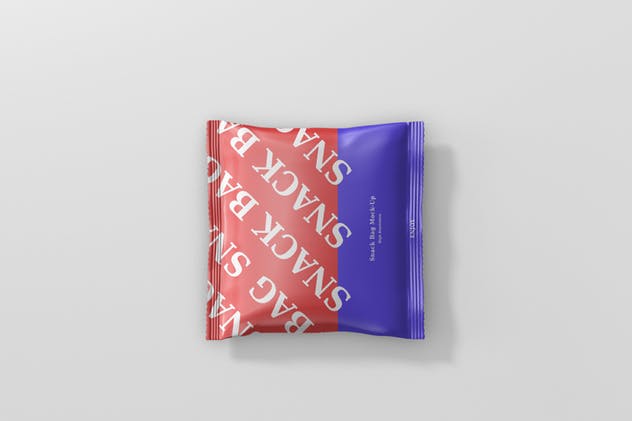 方形小吃/零食塑料袋包装外观样机 Snack Foil Bag Mockup – Square Size插图(4)