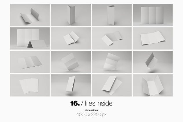 对折小册子传单样机模板 Trifold Brochure Mock-Up Pack插图(6)