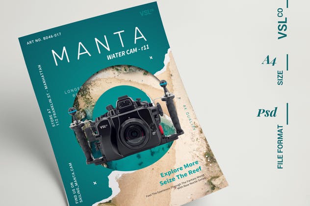 摄影器械单反相机新品发布海报设计模板 Photography Poster插图(1)