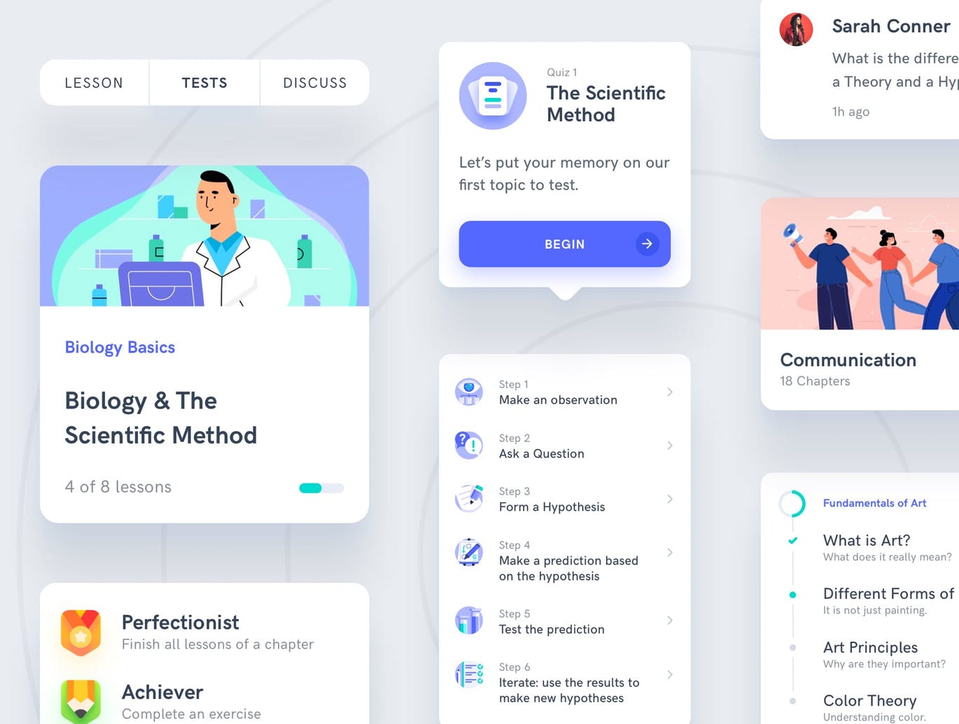 在线教育APP应用用户交互界面设计套件 Estudio – Educational Mobile App UI插图(4)
