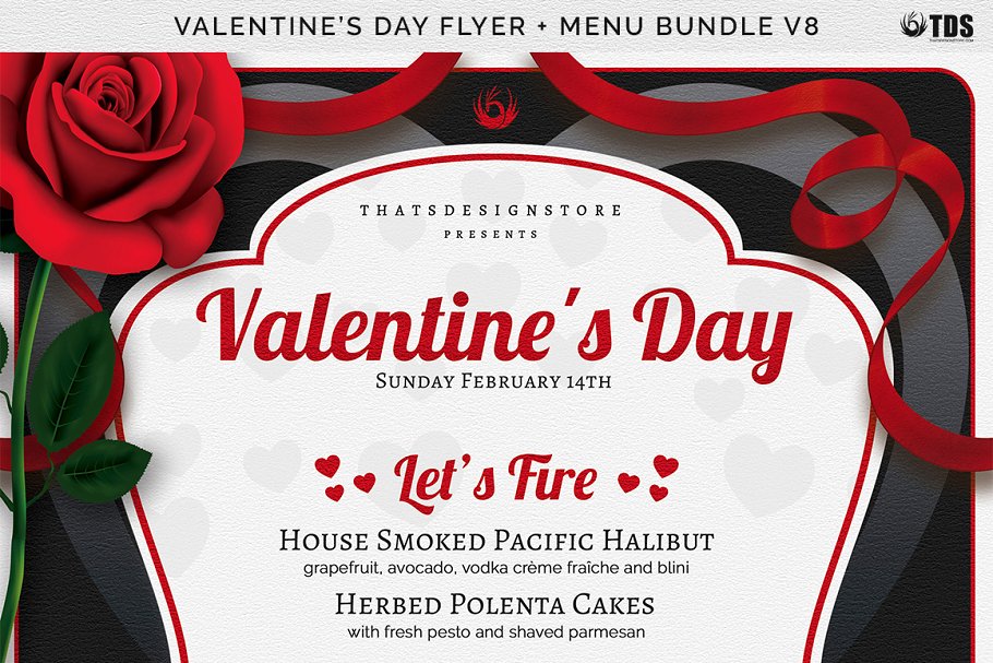情人节主题传单活动目录PSD模板v8 Valentines Day Flyer+Menu PSD V8插图(8)