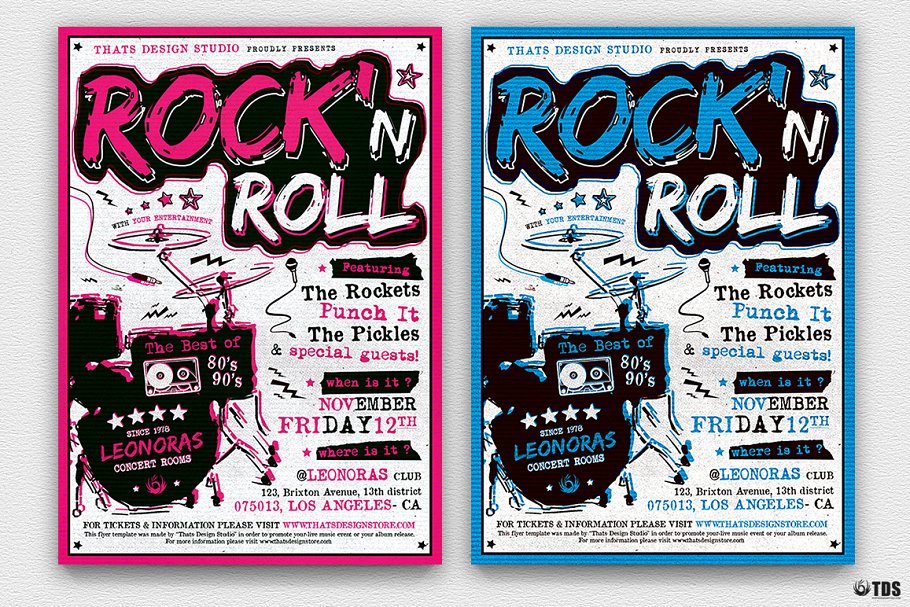 摇滚音乐节活动海报PSD模板v5 Rock Festival Flyer PSD V5插图(2)