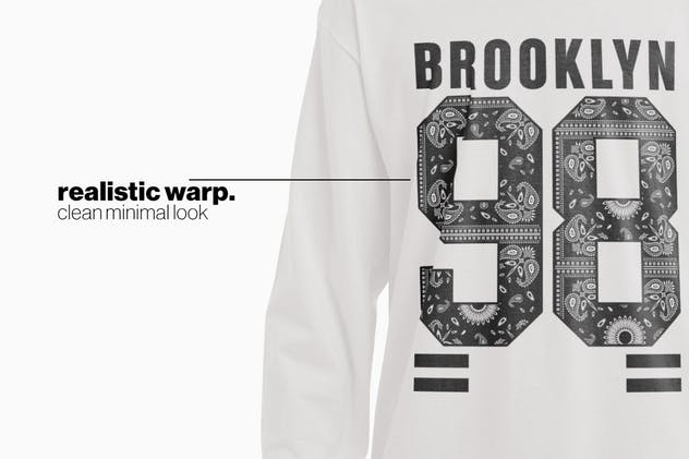 时尚印花T恤/长袖/运动连帽衫服装样机 T-Shirt Longsleeve Sweatshirt Hoodie Mockup插图(6)