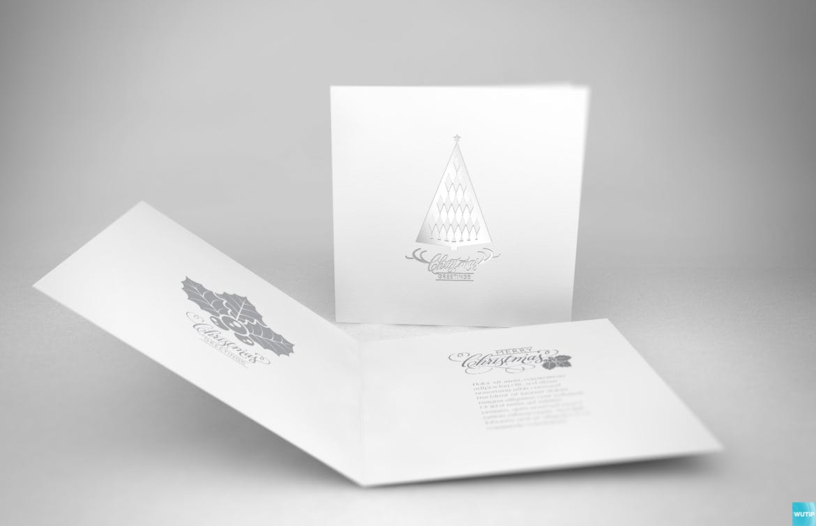 真实质感的新年圣诞节贺卡设计VI样机展示模型mockups插图(7)