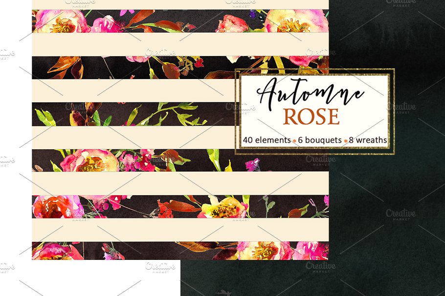 粉色红色花卉水彩剪贴画 Pink Watercolor Florals Clipart插图(7)