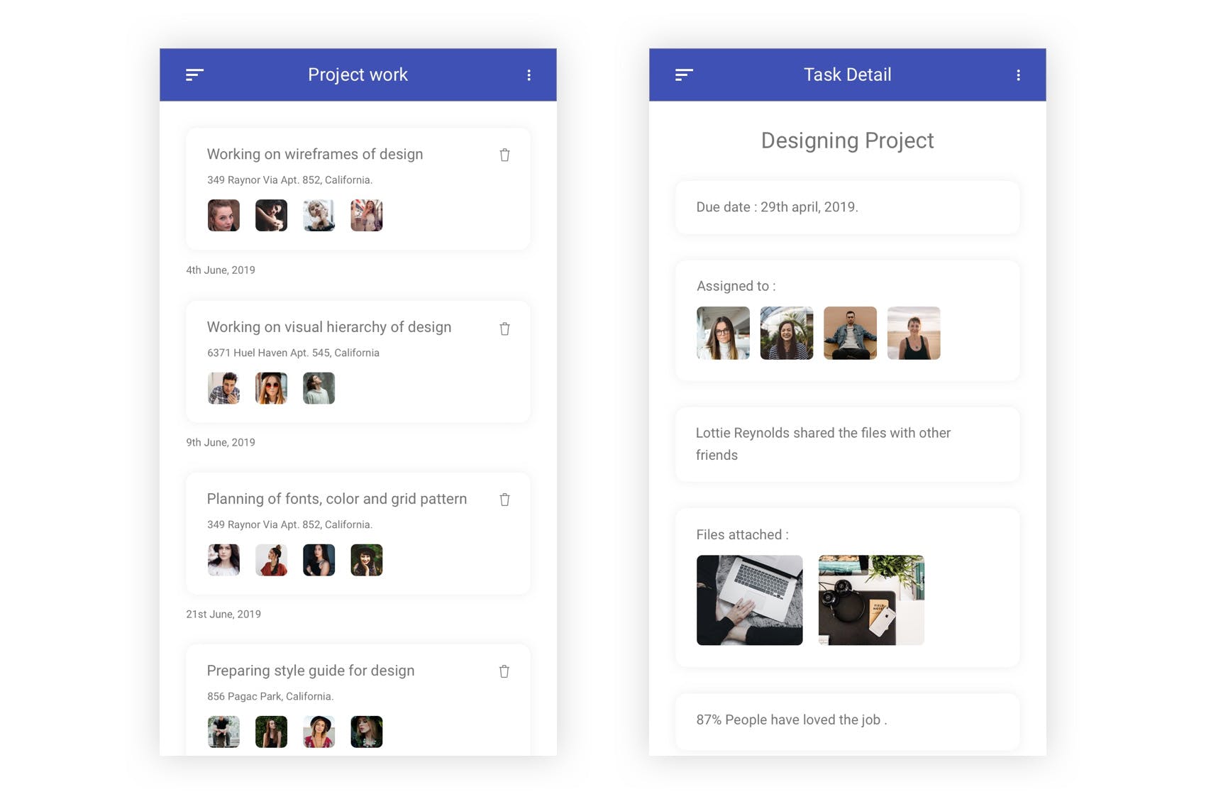 每日任务管理APP应用程序UI设计套件PSD模板 ToDo – Daily Task Management  App for Photoshop插图(2)