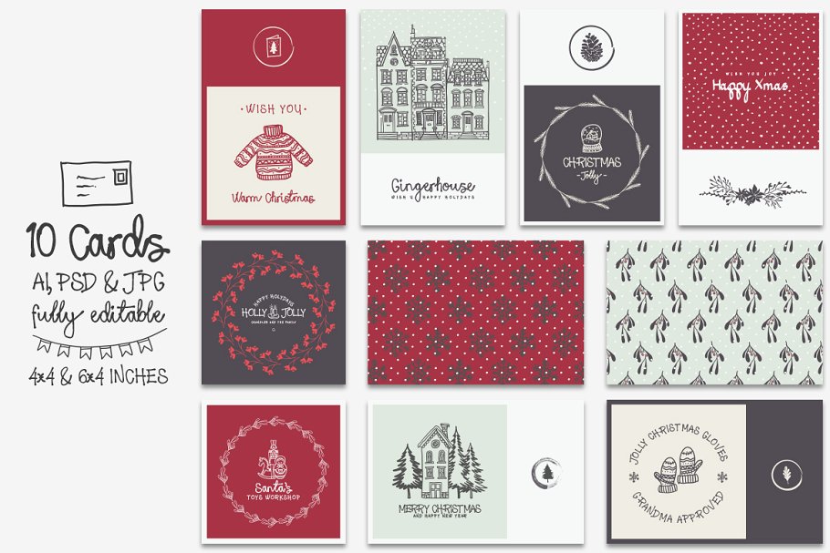 13款手写英文字体合集&Logo模板、矢量插画 Wonderland Fonts Pack & Branding Kit插图(55)